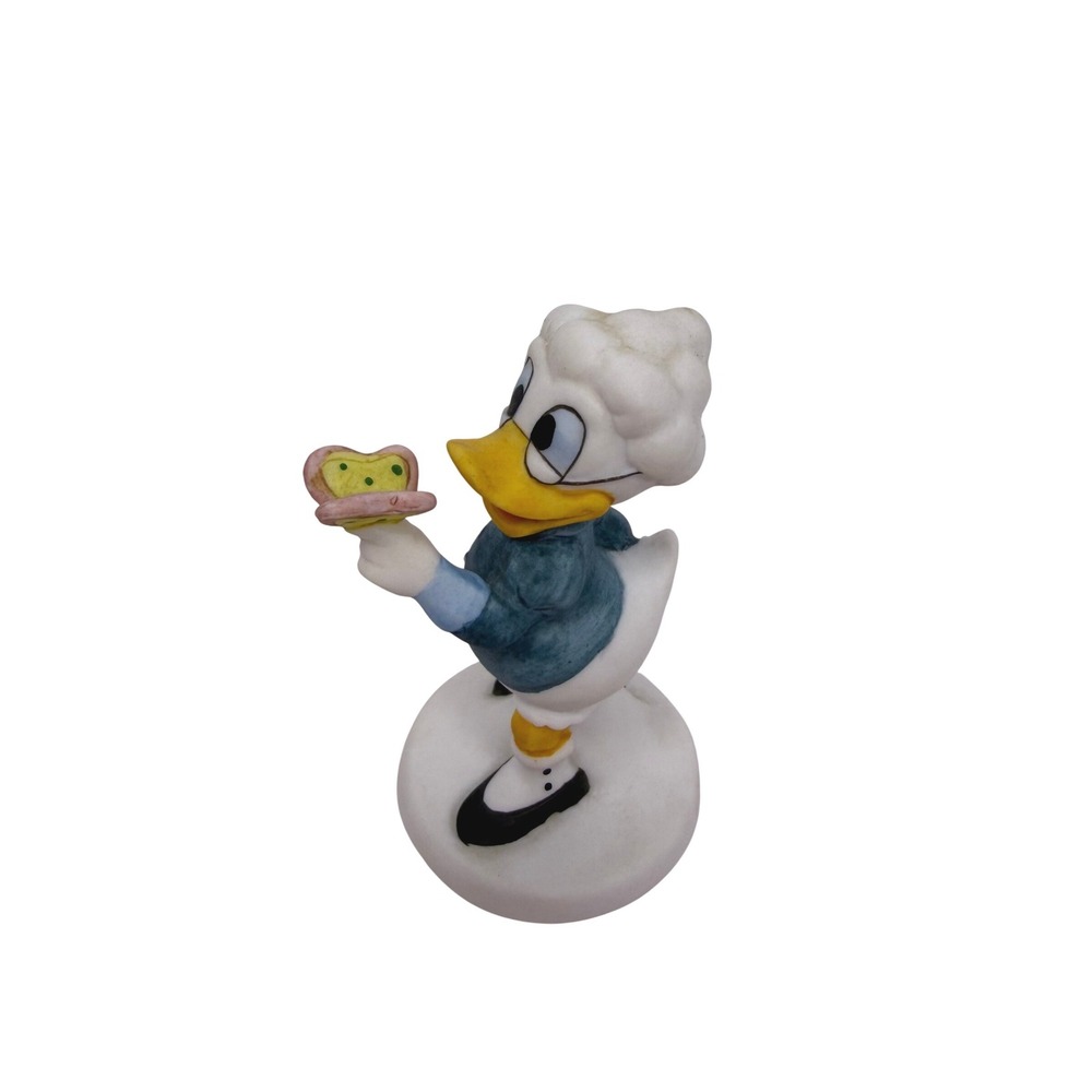 Disney Vintage 90s Grandma Duck Figurine Collectible Blue Ceramic Porcelain